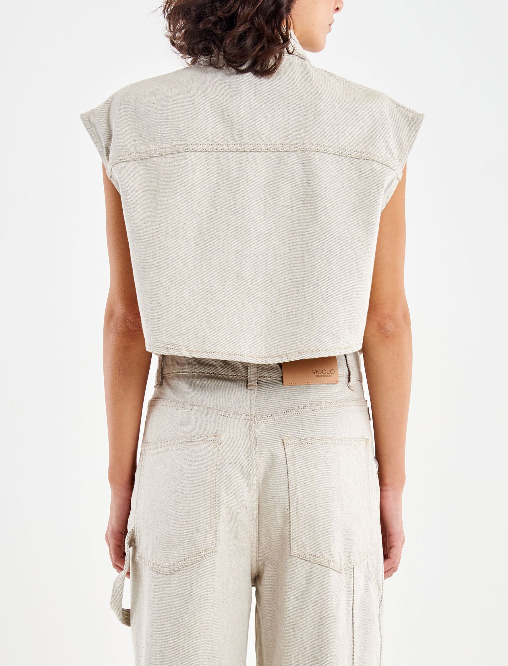 Gilet in denim Vicolo Tecla DAB5075 Ghiaccio Donna 