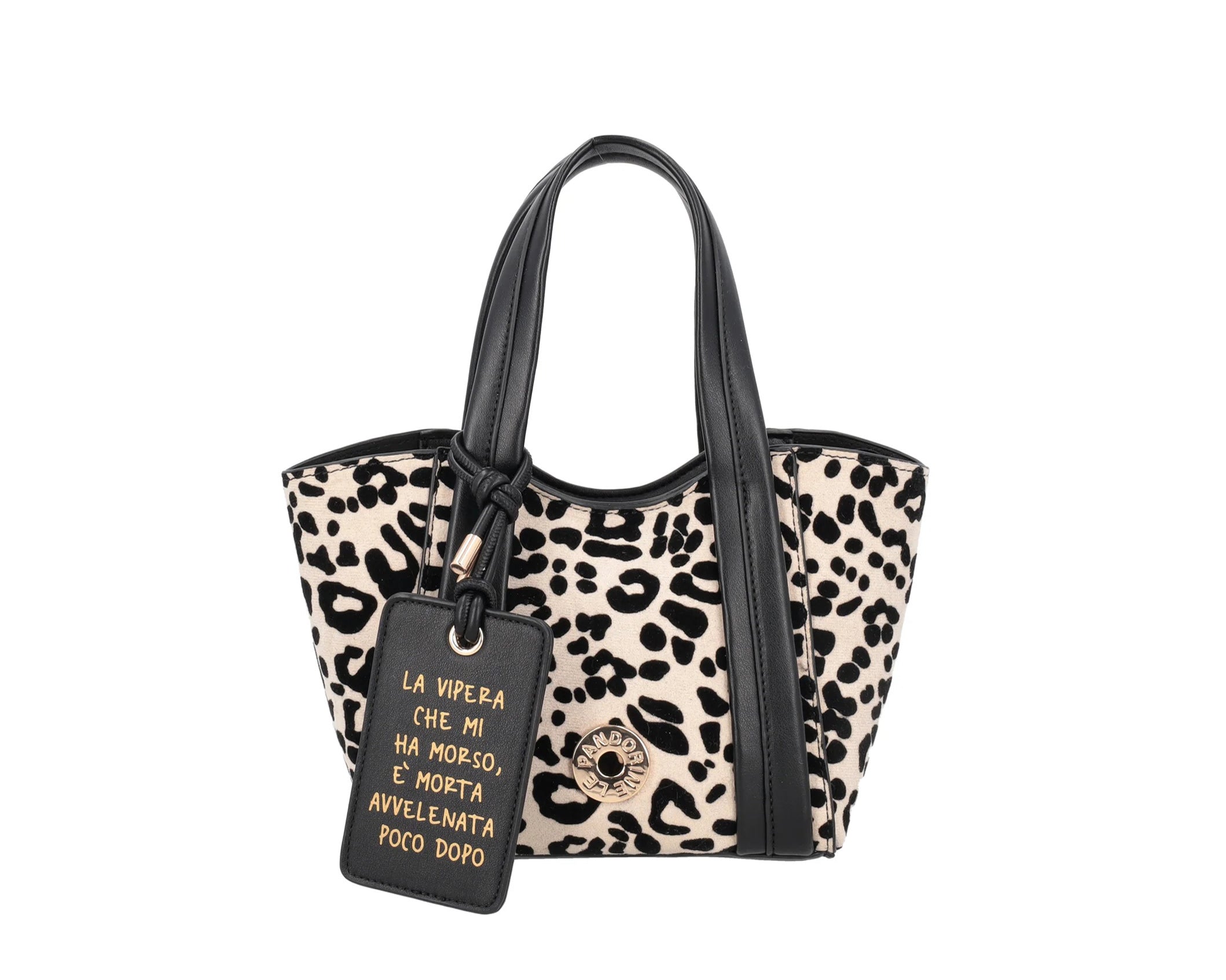 Shopping Bag piccola Le Pandorine Leopard PF2615B78 Bianco Donna