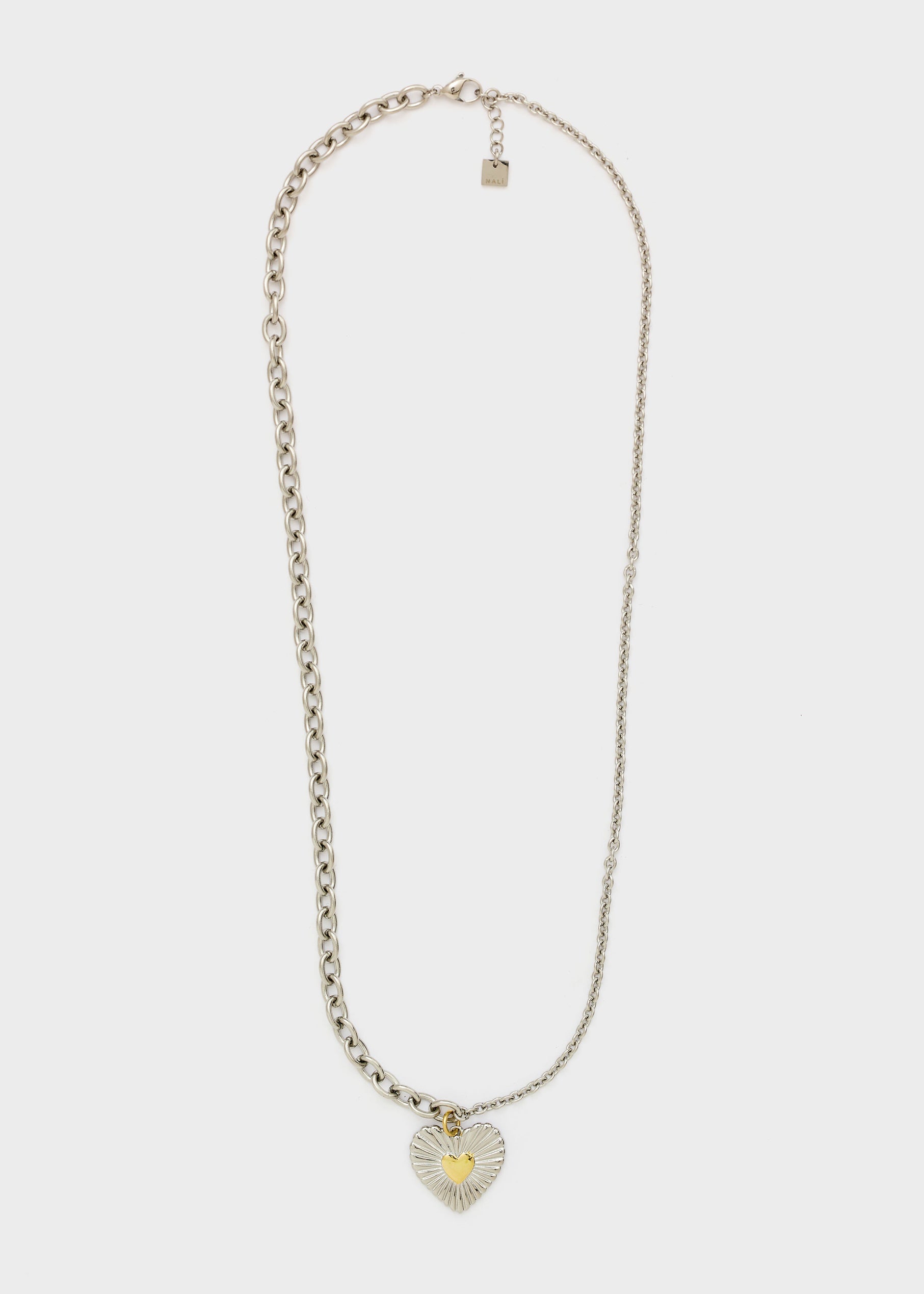 Collana Nalì Cuore Zigrinato DWCL0112 Oro/Argento Donna