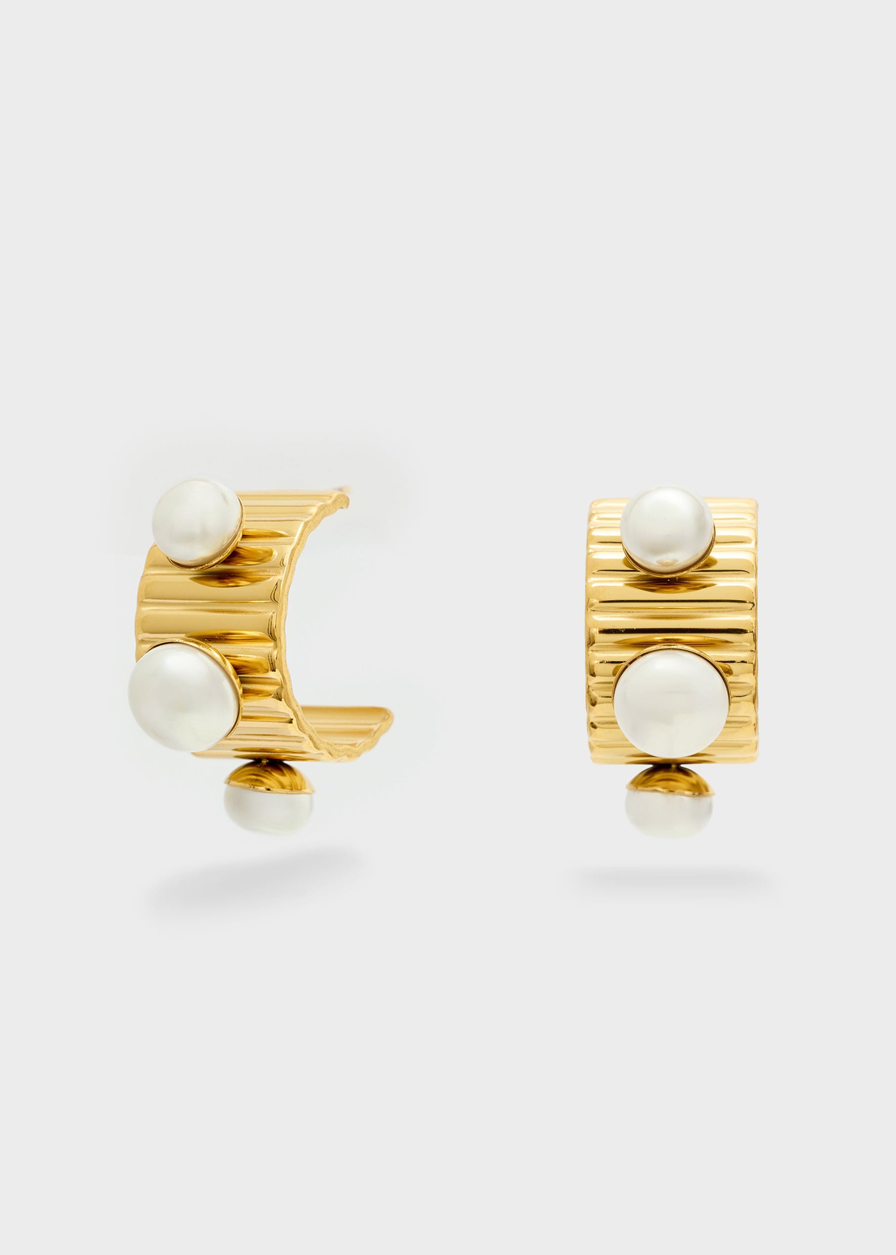 Orecchini Semi Cerchio Perle Nali' MEOR0780 Oro Donna