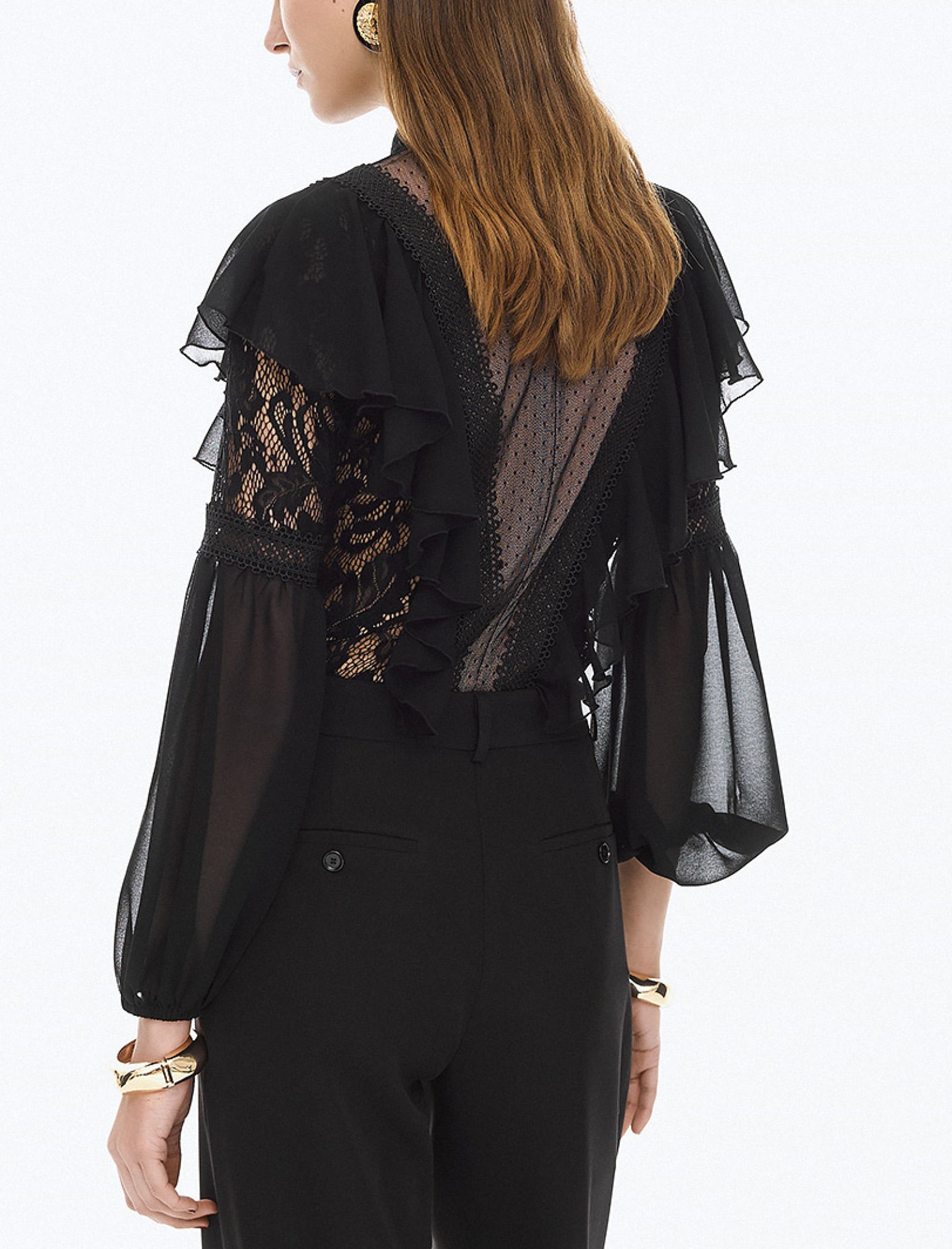Body in pizzo e trasparenze Access Fashion Y25-2022 Nero