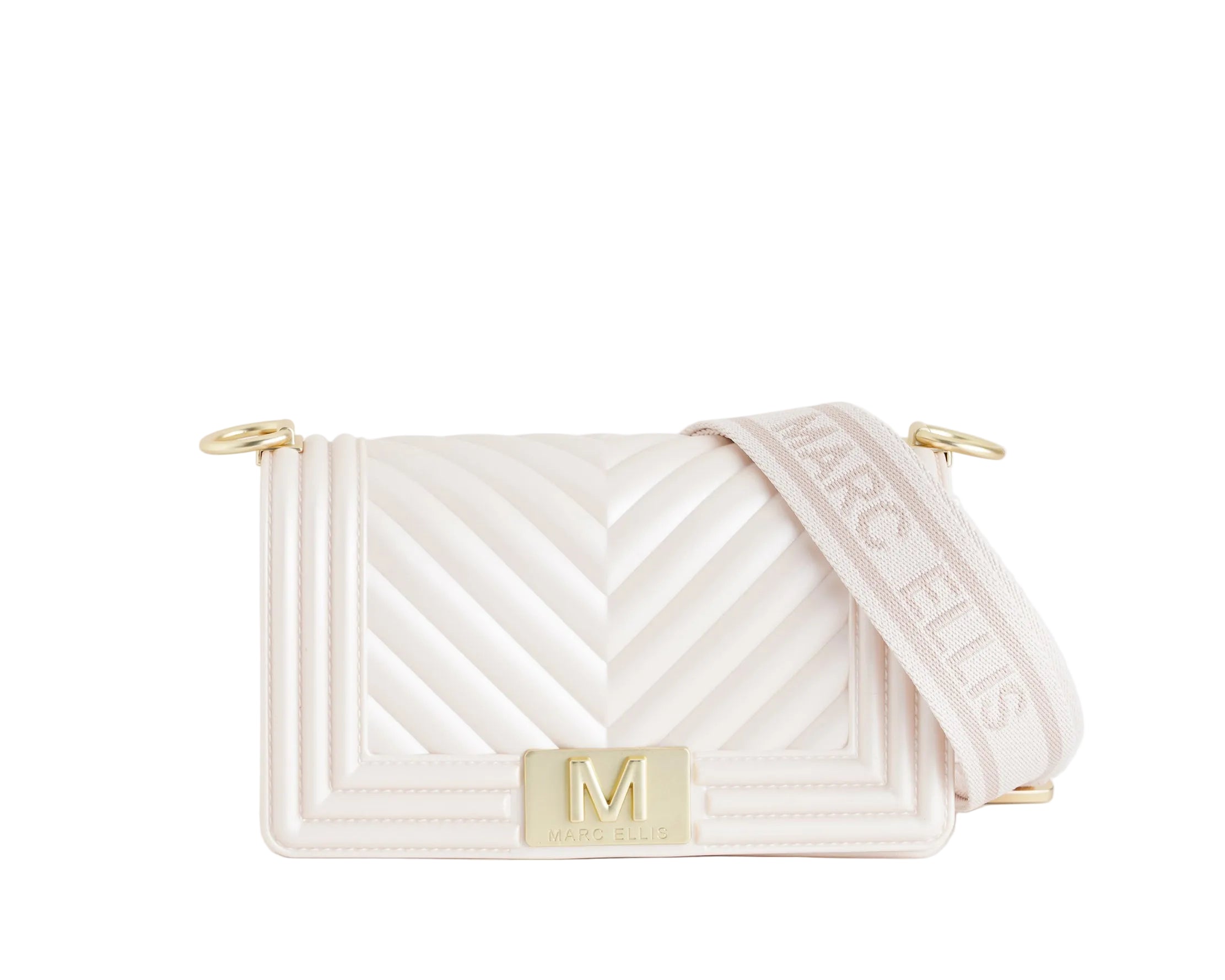 Borsa a spalla Marc Ellis Flat S Donna Light Rose Matt Gold - Vista frontale