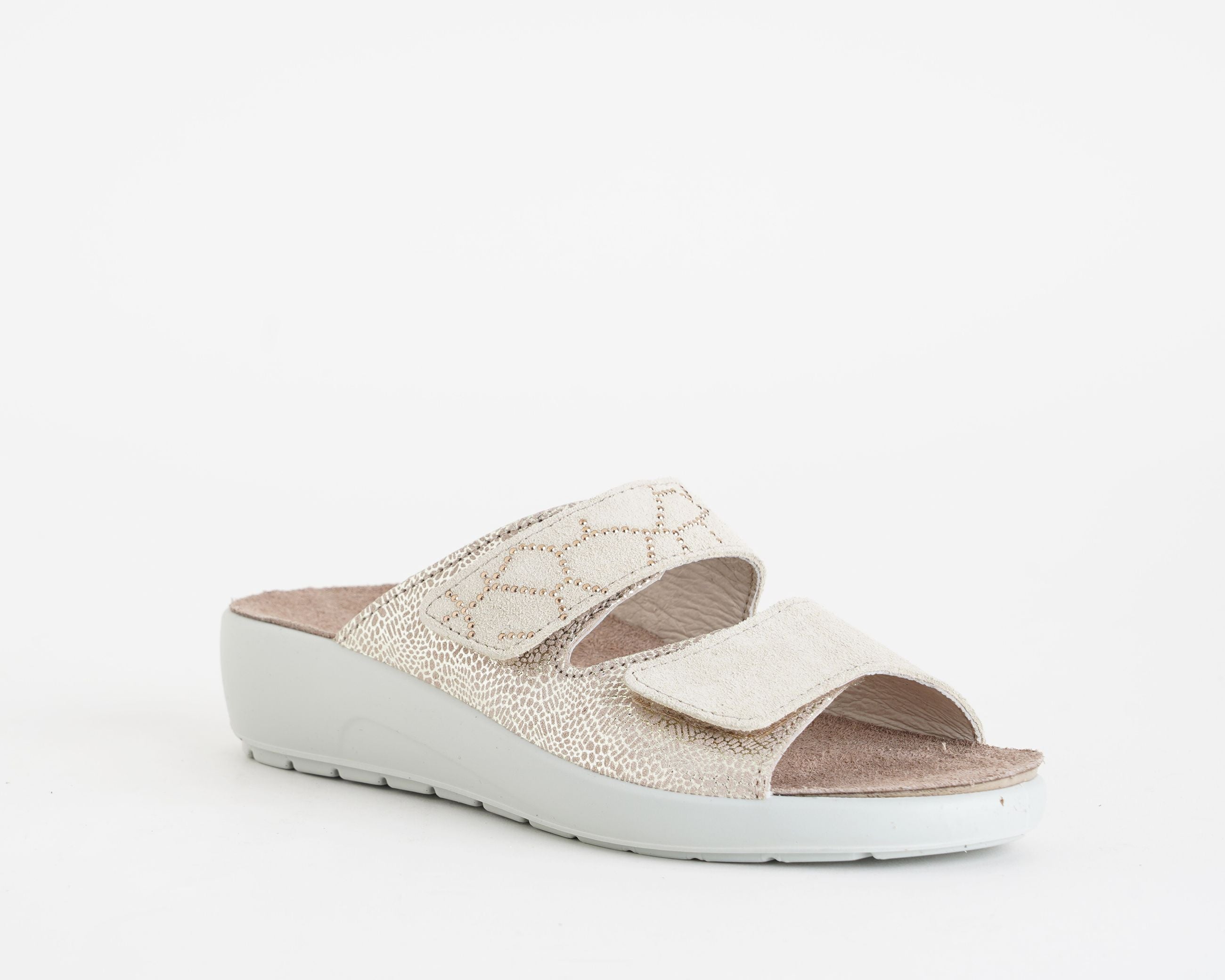 Ciabatta a due fasce Melluso Q60238Q Beige Donna