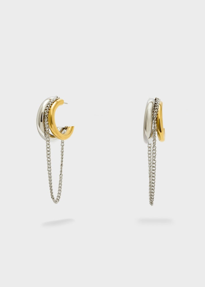 Orecchini con catena Nalì DWOR0280 Oro/Argento Donna