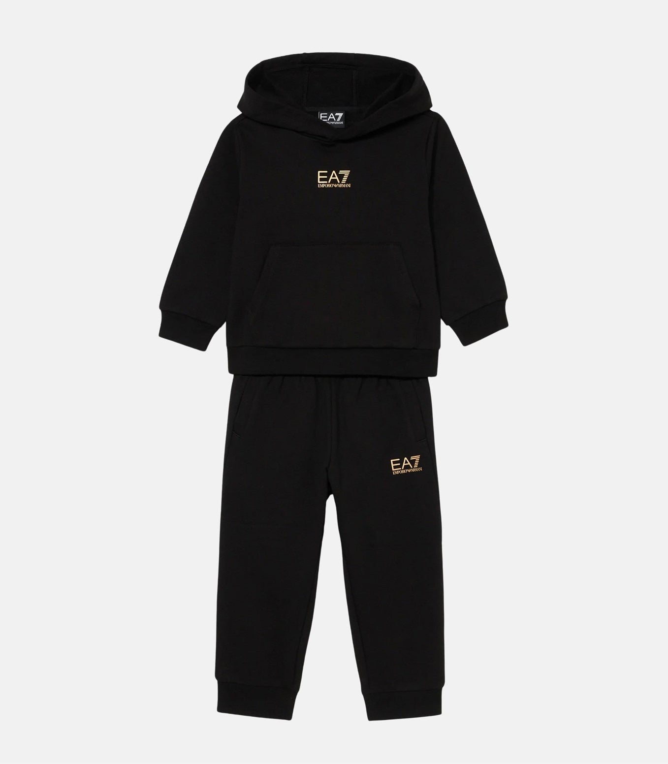 Tuta con stampa logo EA7 7B000164AF10368 Nero Bambino