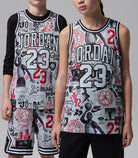 Canotta Jordan Printed 23 95C655-709 colore Neutral Grey — HADDAD JORDAN