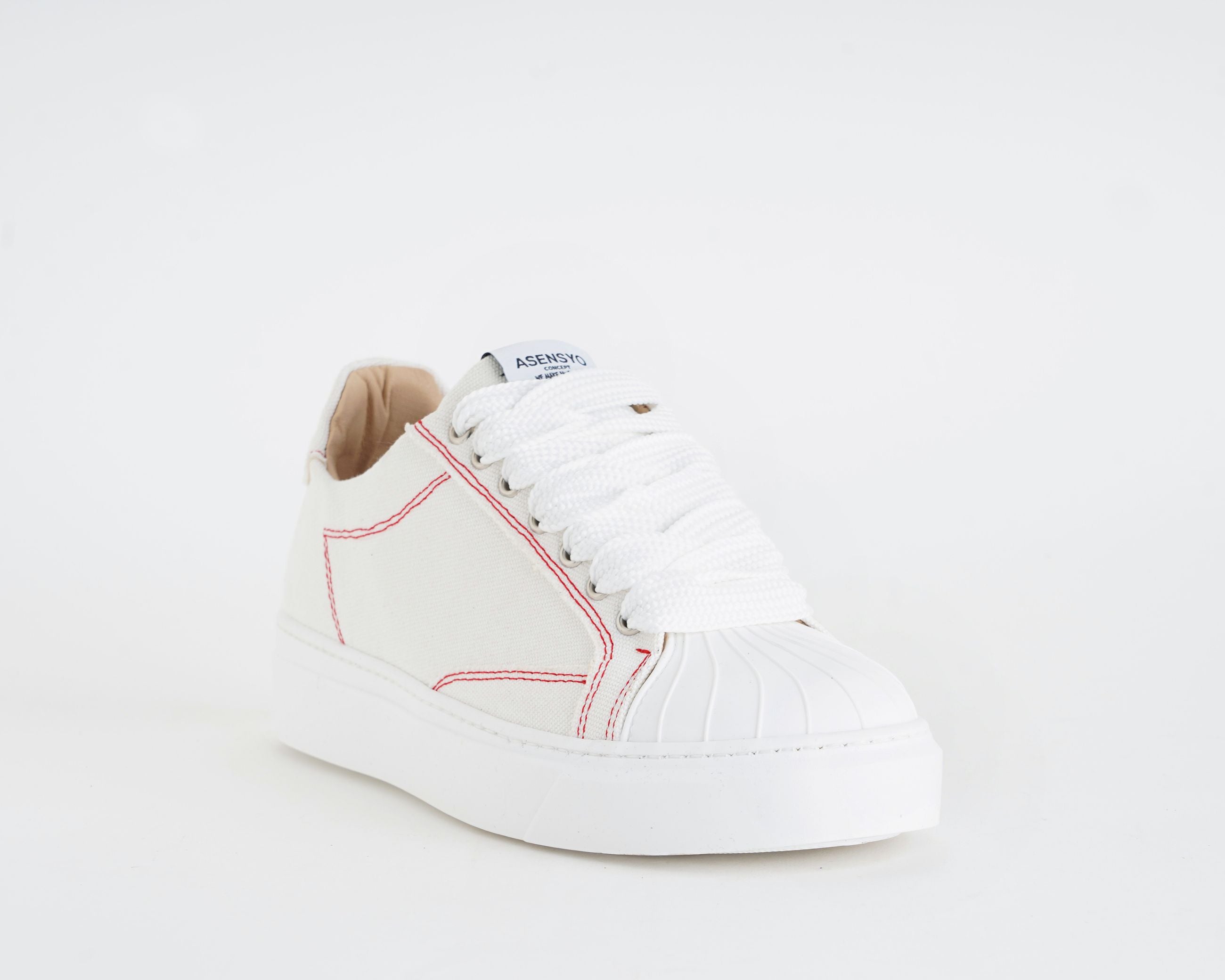 Asensyo A100 V3 Sneakers Canvas Interno Pelle Uomo ASENSYO Bianco/Rosso