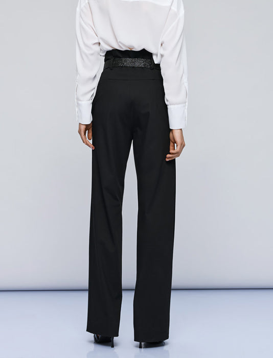 Pantaloni a vita alta ACCESS FASHION 54-5021-526E Nero Donna