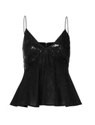 Vista frontale top con paillettes donna Access Fashion 63-2160-155 nero – spalline sottili