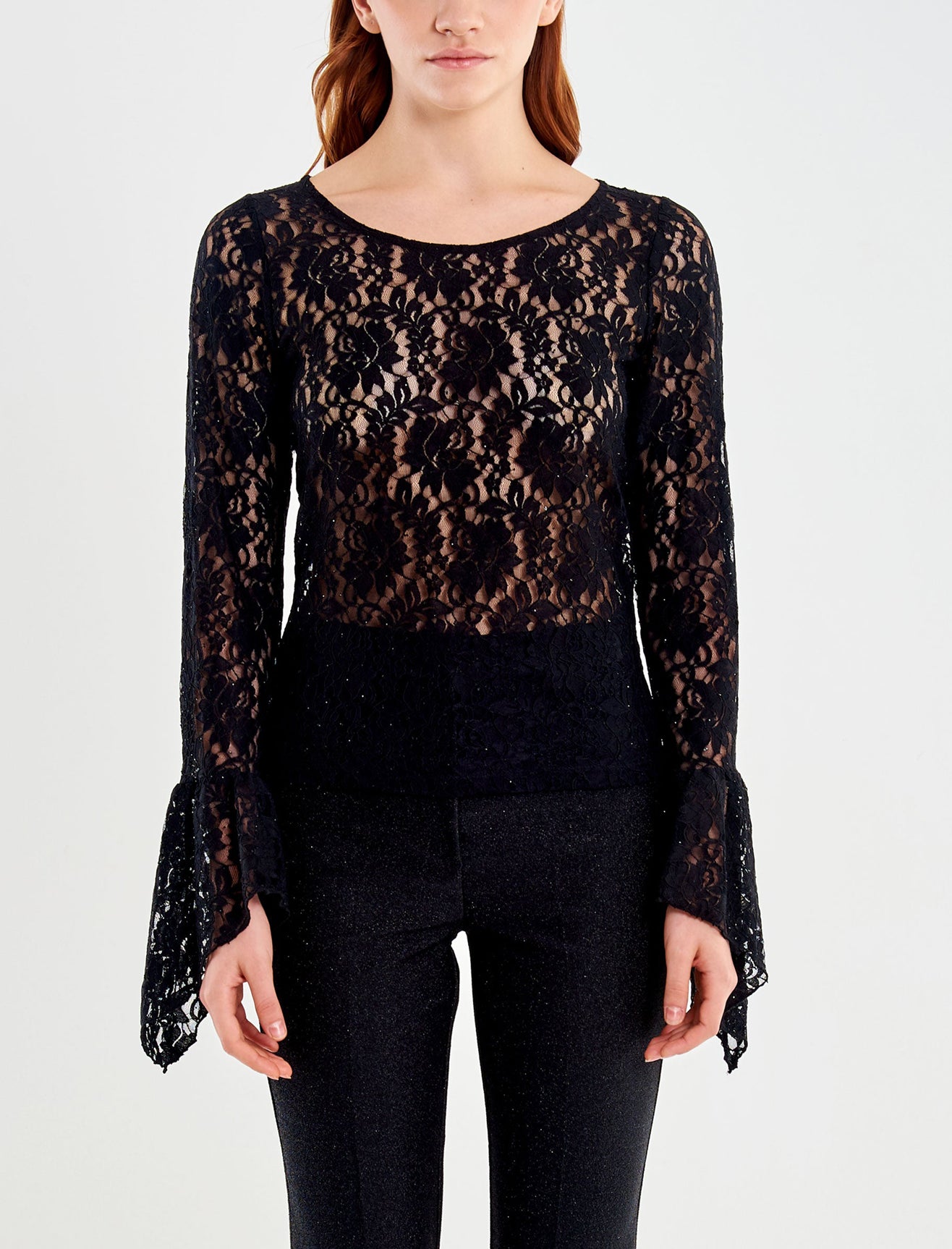 Maglia in pizzo VICOLO TF1648 Nero Donna