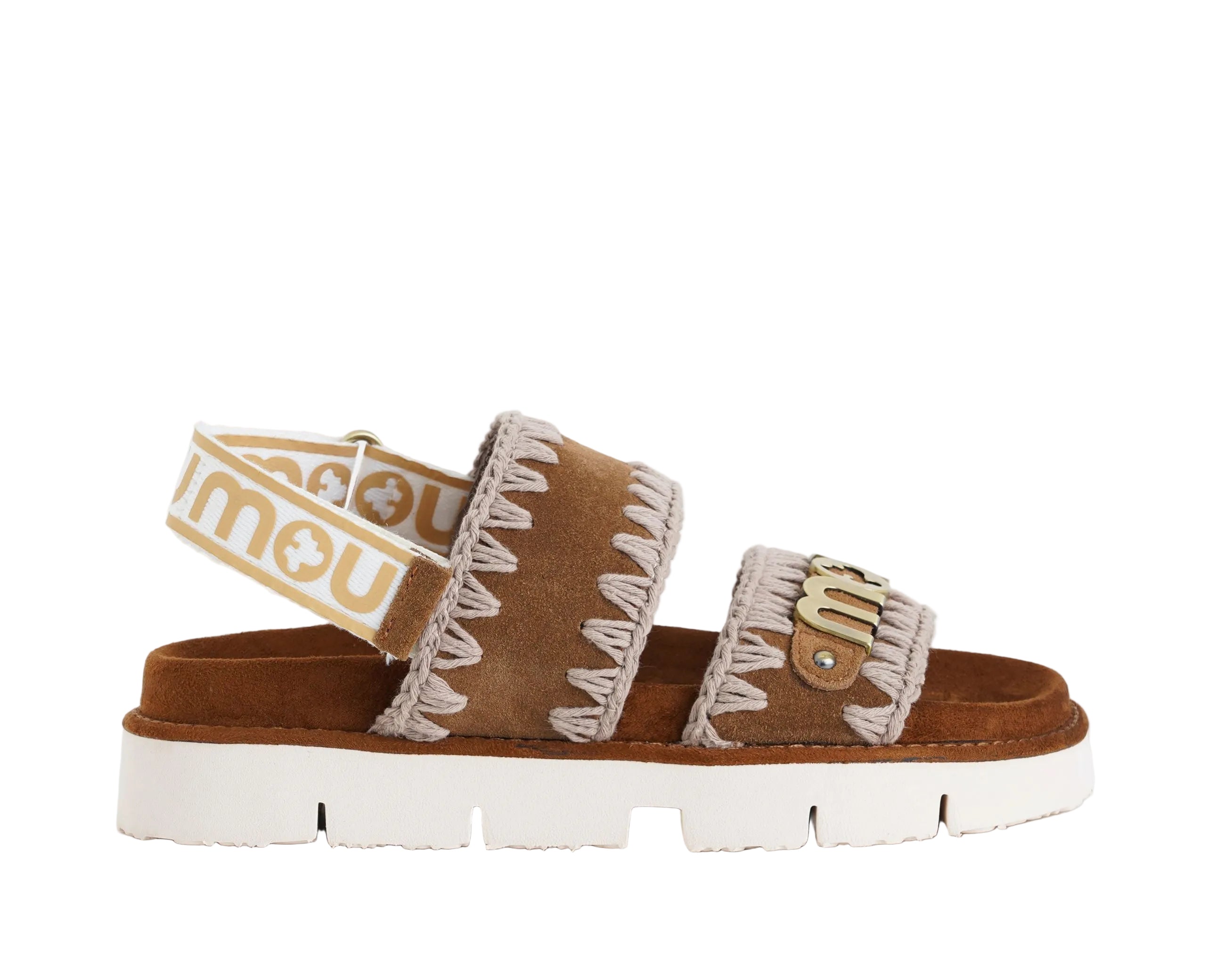 Sandalo Mou Bio Sandal Suede Metal Logo Cognac MU.SW461001A Donna