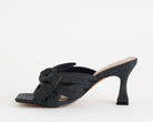Sandalo con tacco Bibi Lou Karsie 885Z69HG nero da donna, tomaia in rafia con nodo, slip-on, tacco 7 cm
