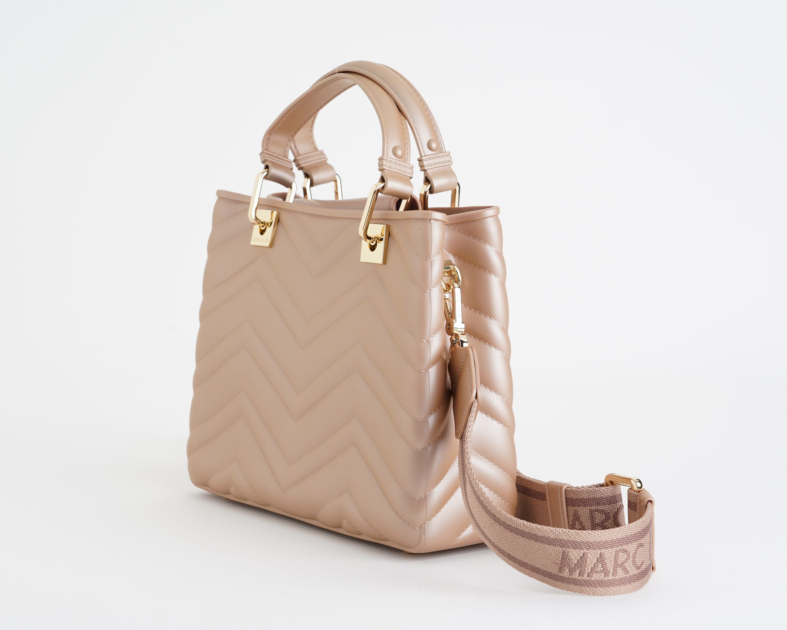 Borsa a mano Marc Ellis Krissy Wave M Donna Moka Mousse Light Gold - Vista laterale