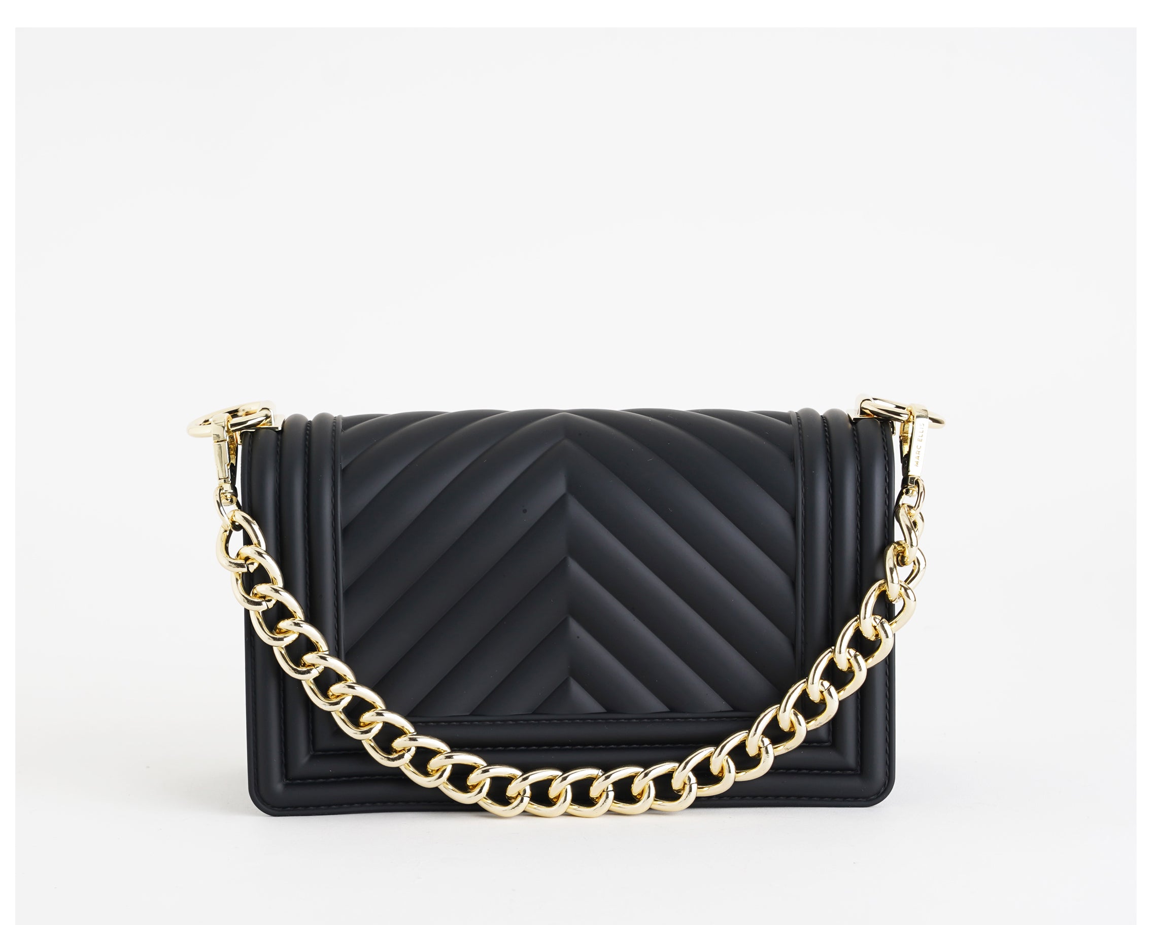 Borsa a spalla Marc Ellis Flat S Donna Black Light Gold - Vista posteriore