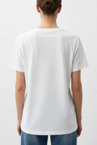 RAB0277 VICOLO T-shirt donna ricamo WHERE IS LOVE colore Bianco