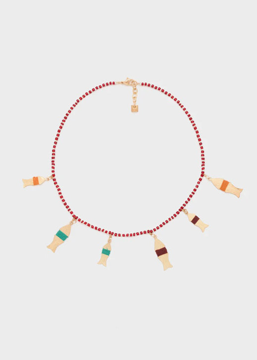 Collana Nalì Sea con Perline e Pendenti KACL0028 Rosso