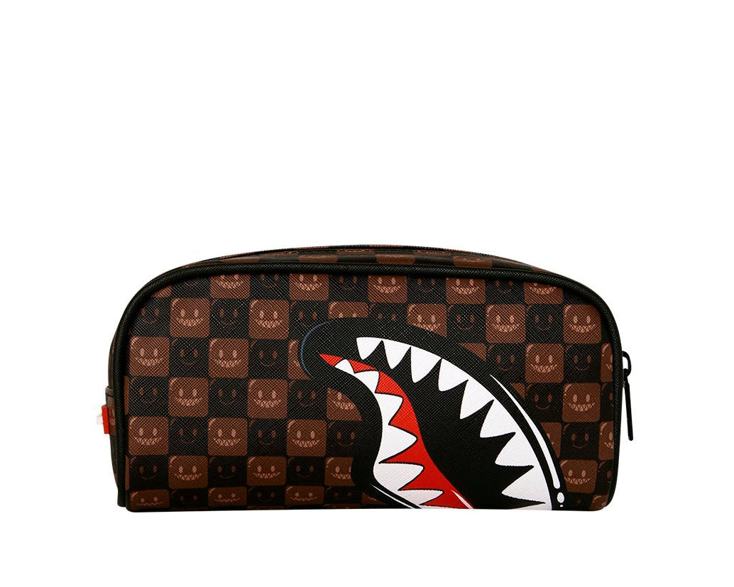 Astuccio Sprayground Sharks In Paris Brown Check Pouch 910B9303NSZ