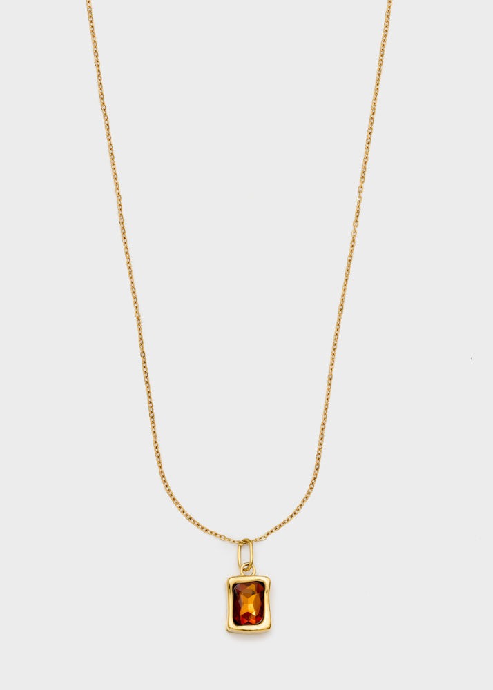Collana con pietra Nalì EMCL1341 Arancio/Oro Donna