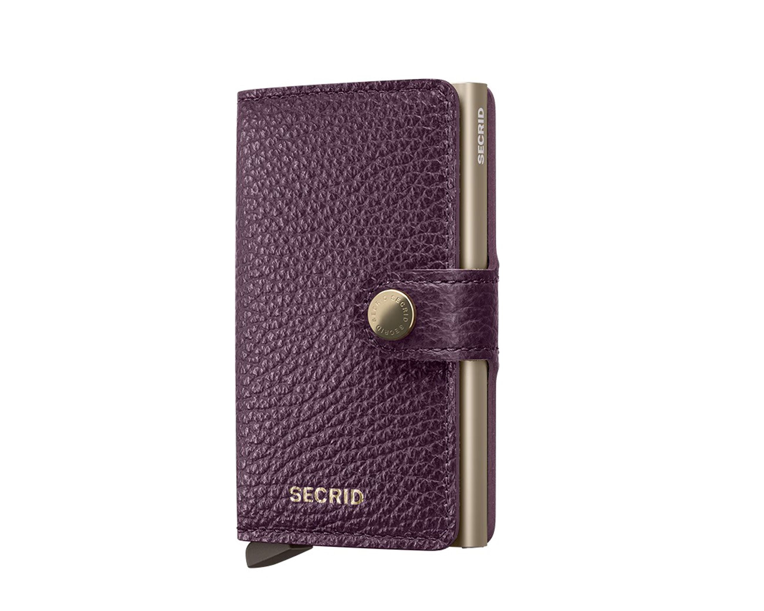 Portafoglio Secrid MPE-Grape colore Grape – miniwallet in pelle con protezione RFID e chiusura a bottone
