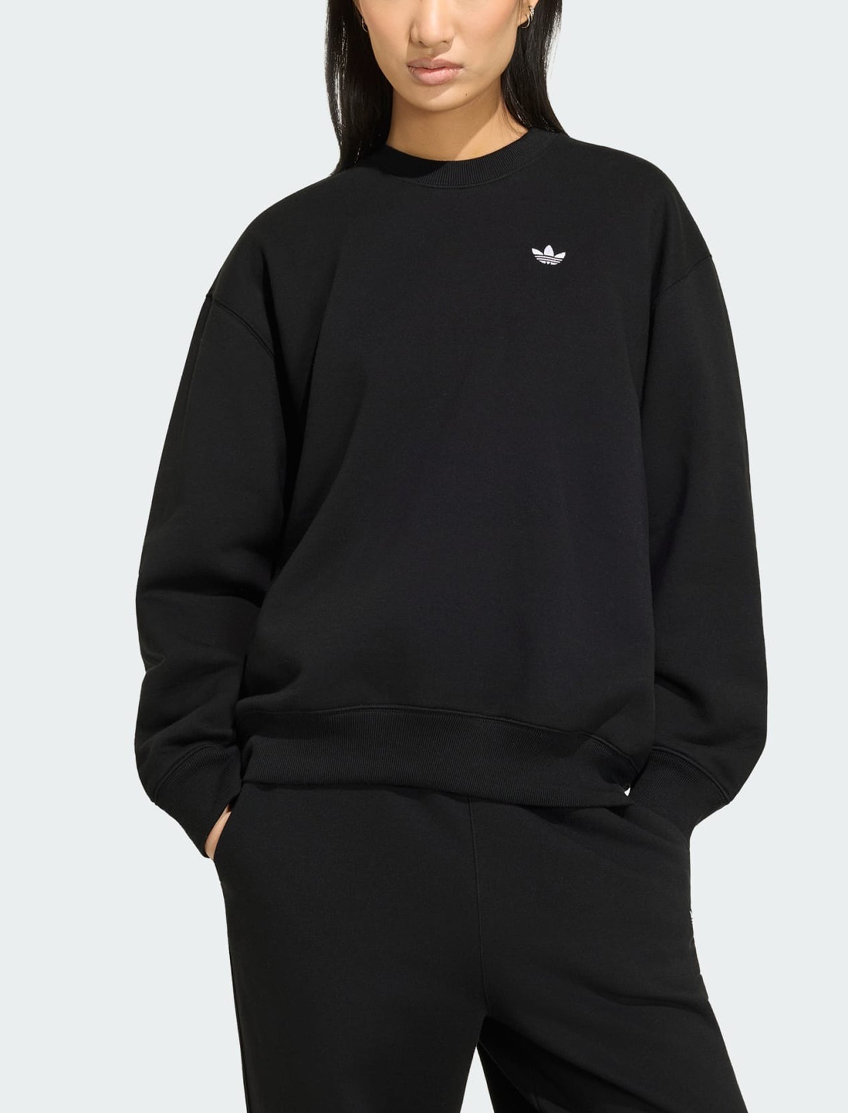 Felpa Adidas Essentials Crew Long Fleece OS KT2275 Black
