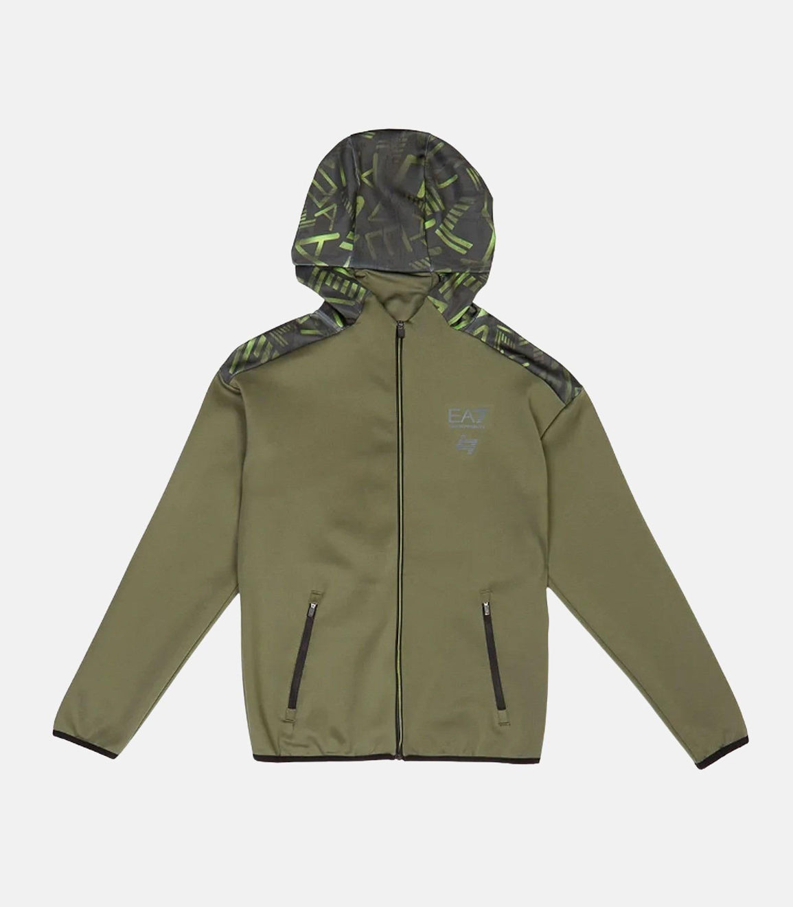 Felpa con zip EA7 7B000146AF17000 Oliva Bambino