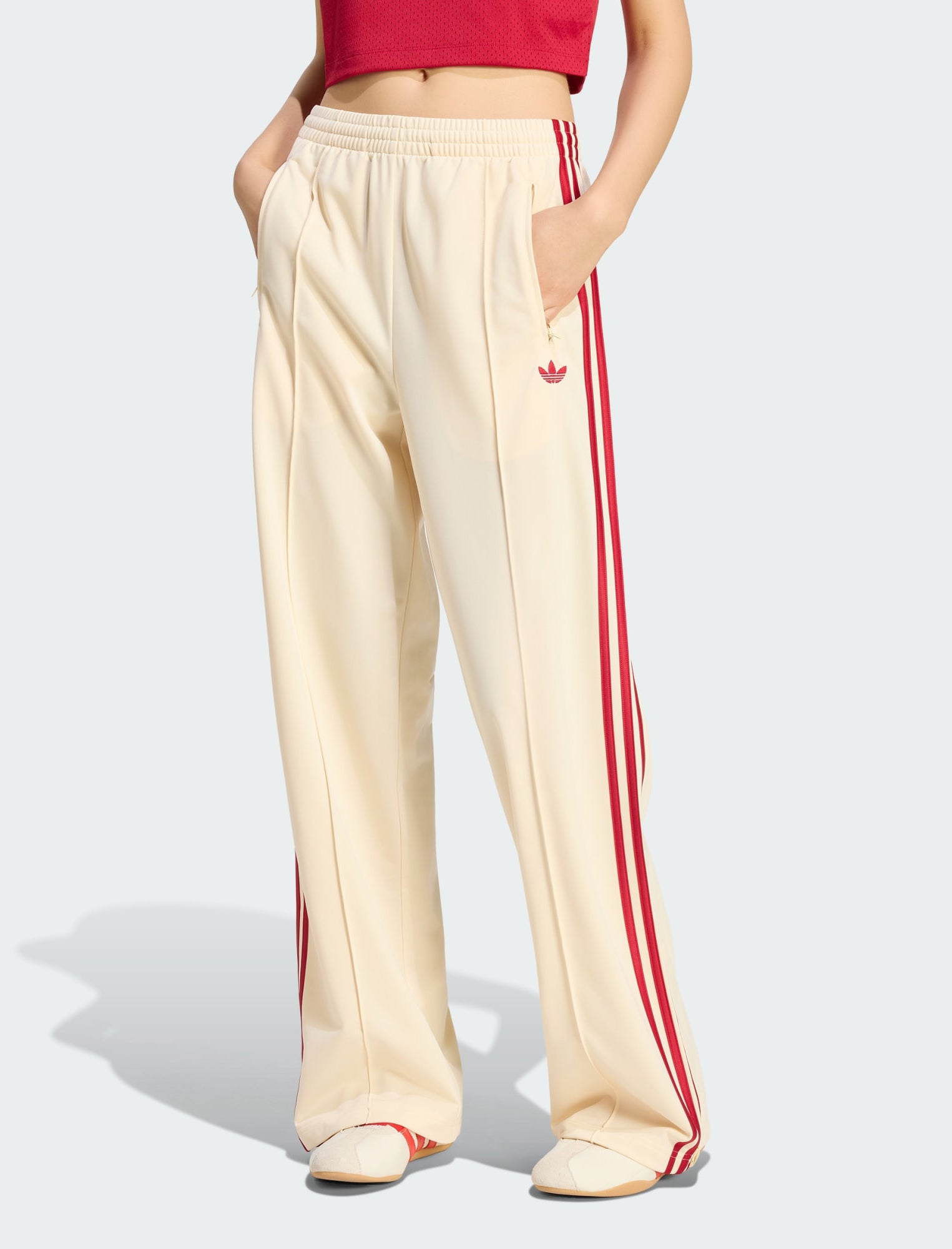 Pantalone sportivo Adidas Firebird KS4671 Warm Vanilla / Team Victory Red Donna