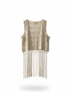 Gilet con frange Pahiesa KIG2610 Ecru 