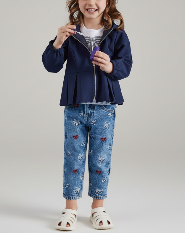 Bambina con sfondo bianco