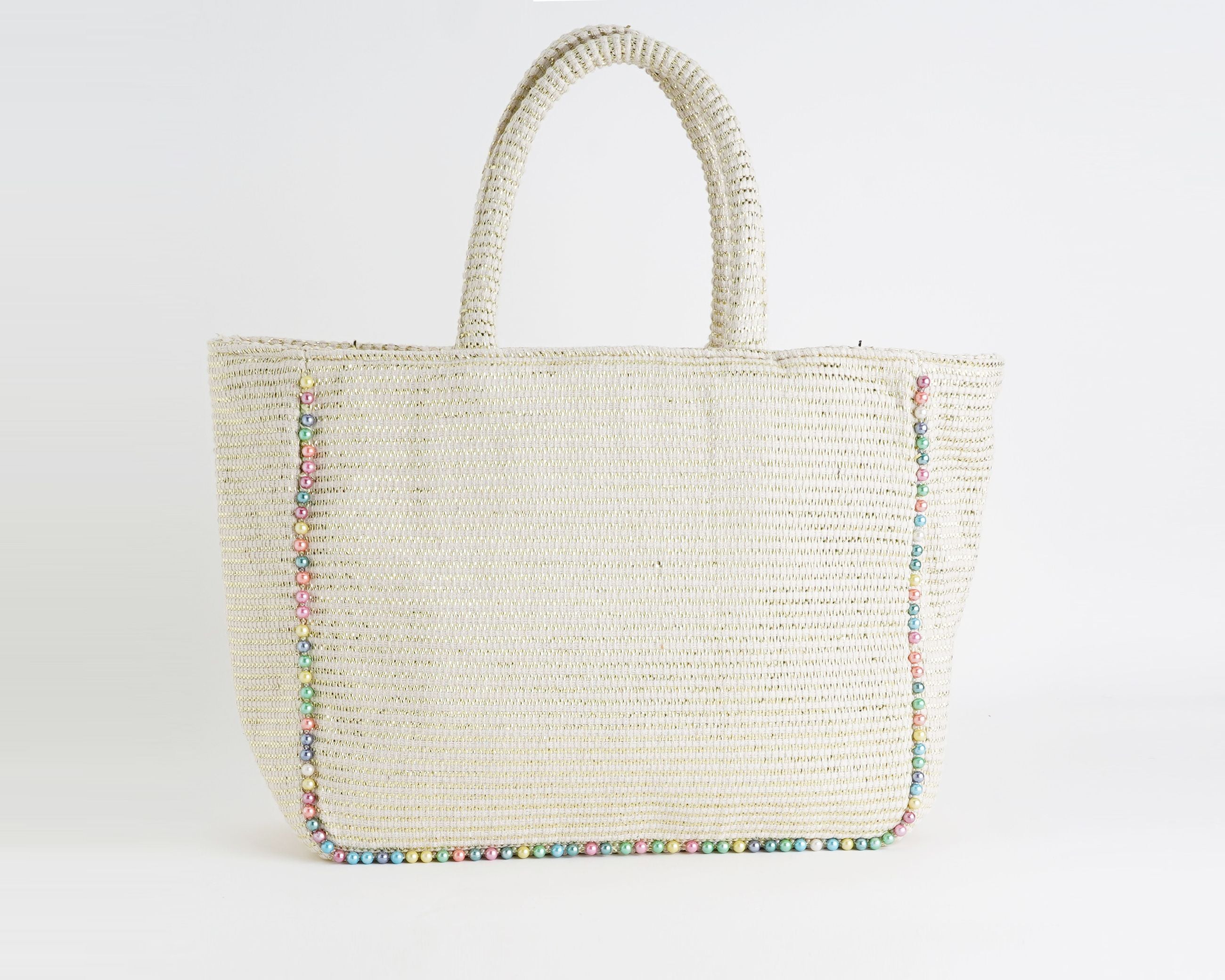 Shopping Bag Marc Ellis Buby L Indy 26 Variant 02 – vista posteriore, retro in cotone intrecciato con patch logata
