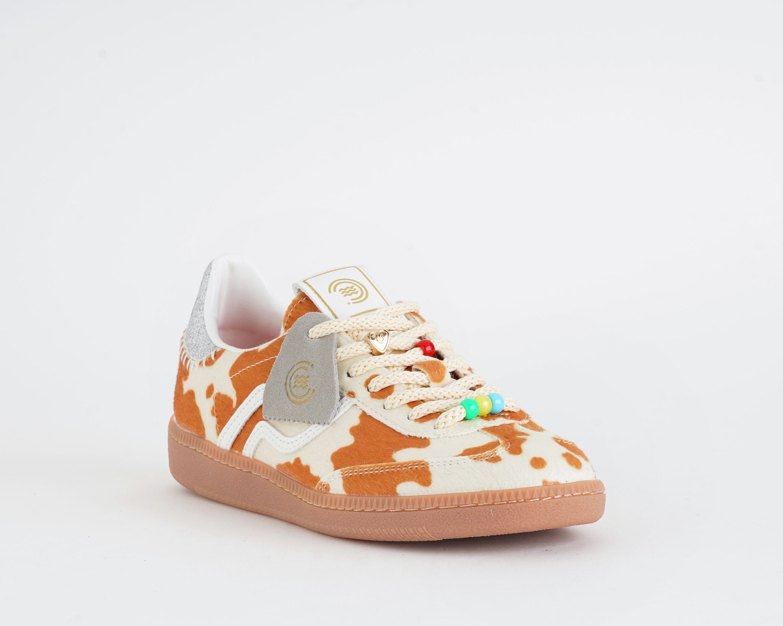Sneakers Polo Prima Base 51563 effetto cavallino arancio – vista semilaterale