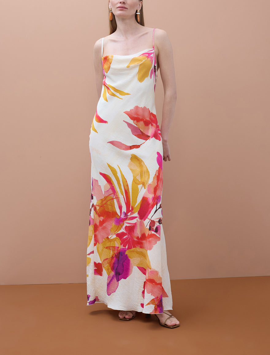 Abito lungo sottoveste Lola Casademunt MS2616008 Crudo-Multicolor Donna