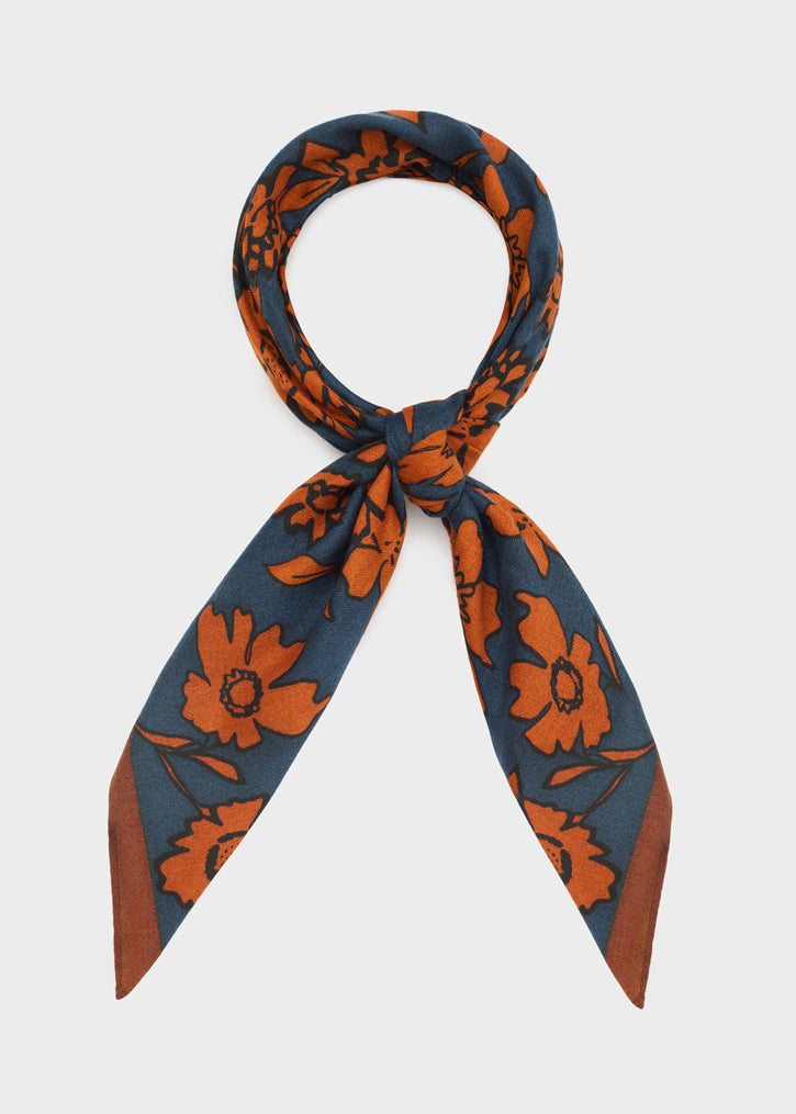 Foulard NALI' Fiori BOSC0169 Arancio/Blu Donna