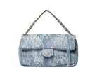 Borsa a mano Sécret Pon-Pon Charlotte L Lace Denim Donna – tracolla regolabile, chiusura patta e zip, H.18xL.26xP.11 cm
