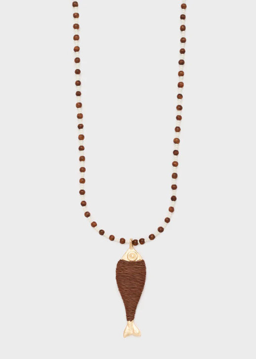 Collana lunga Nalì Partenope KACL0021 Oro/Marrone 