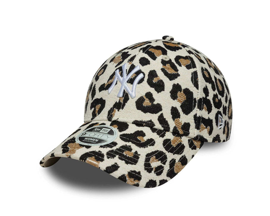 Cappello con visiera NEW ERA 9FORTY New York Yankees MLB Leopard Midi 60771750 Beige Chiaro Donna