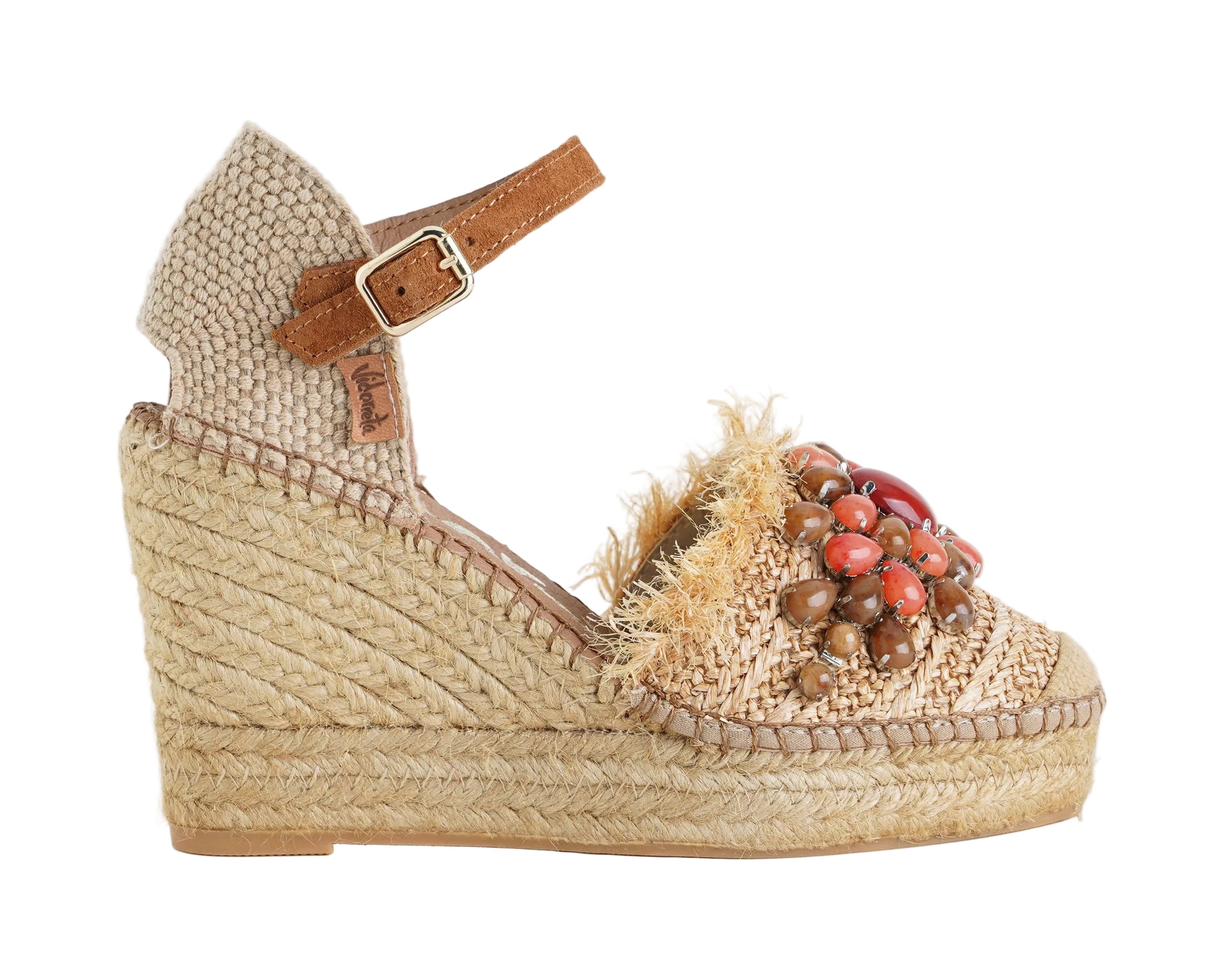 Espadrillas con zeppa  Vidorreta 122P Etnica Rojo