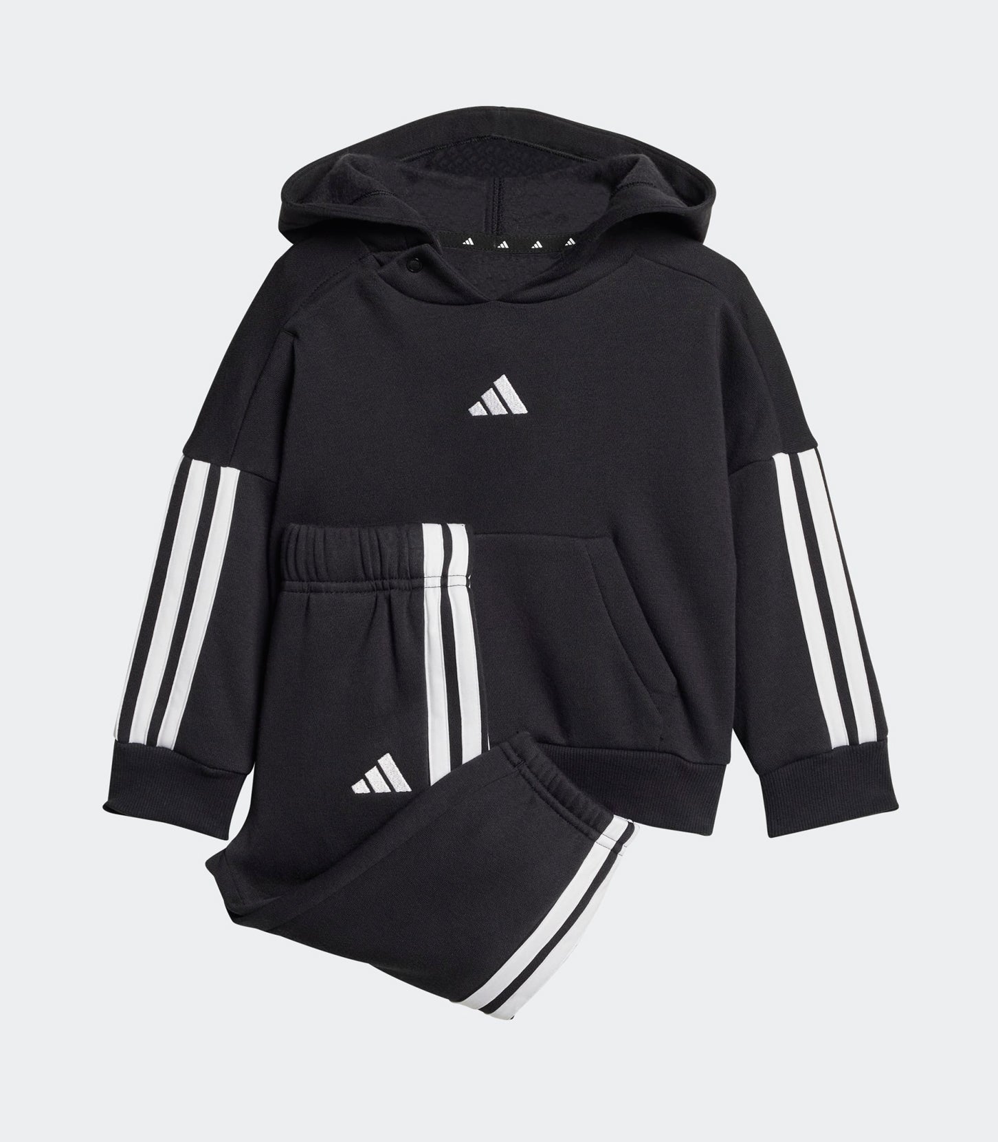 Tuta ADIDAS 3S Fl Hd Jog JD6484 Nero/Bianco Unisex bambino