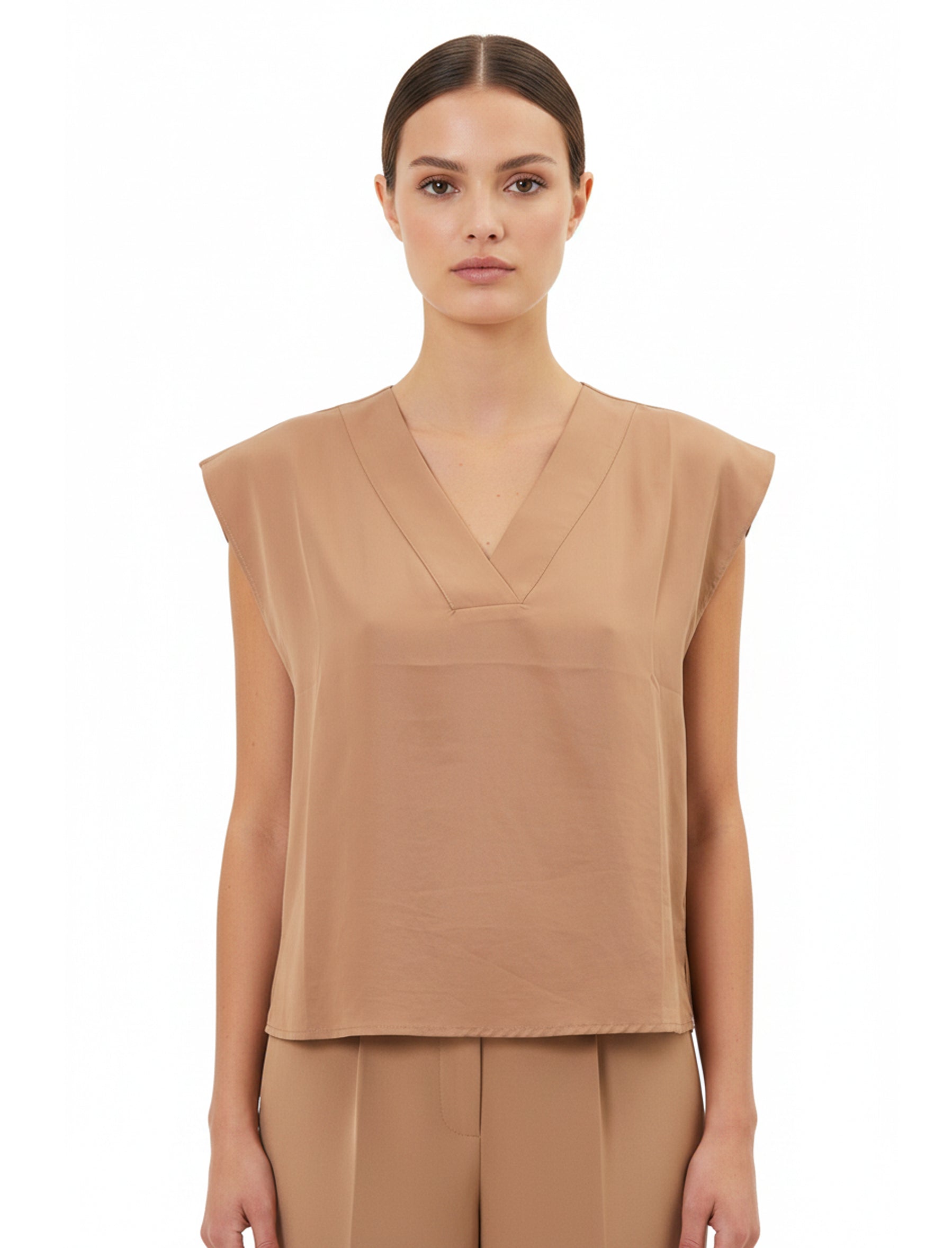 Camicetta in tencel Aggel SS61107F Sand 