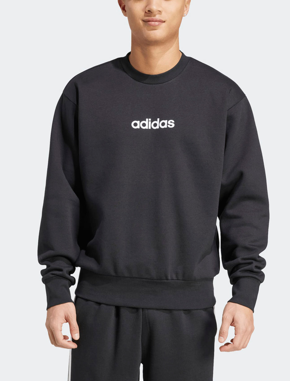 Felpa ADIDAS Essentials Linear Fleece JM1759 Nero/Bianco Uomo