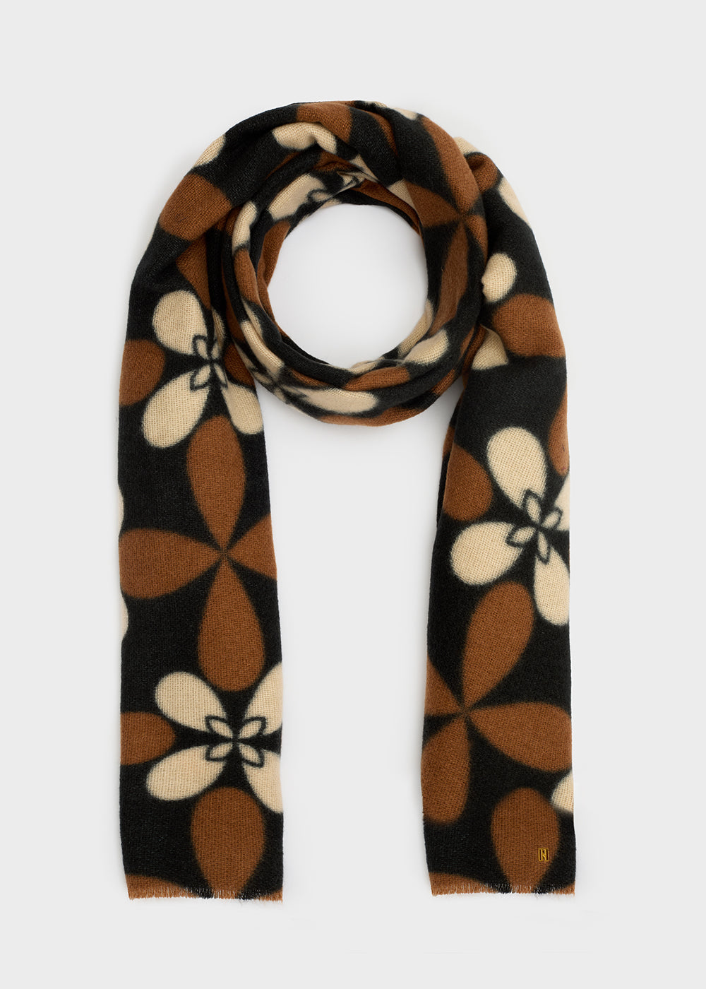 Sciarpa NALI' AMPIA FANTASIA FIORI LASC0292 Marrone Donna