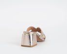 Sandalo donna EXE Carmen-286A Light Gold con fascia strass e tacco 55 mm