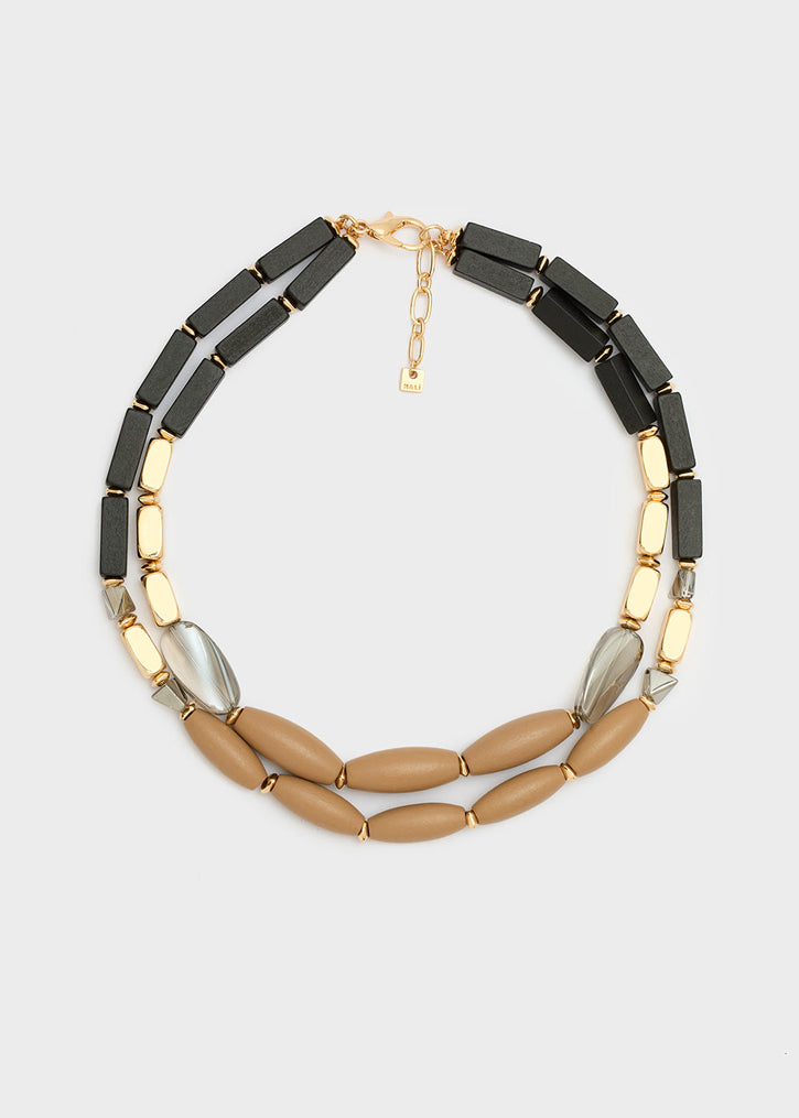 Collana NALI' Due Fili ABCL0375 Beige/Nero Donna