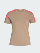 T-Shirt Adidas 3 Stripes KU8192 Khaki Six / Power Pink