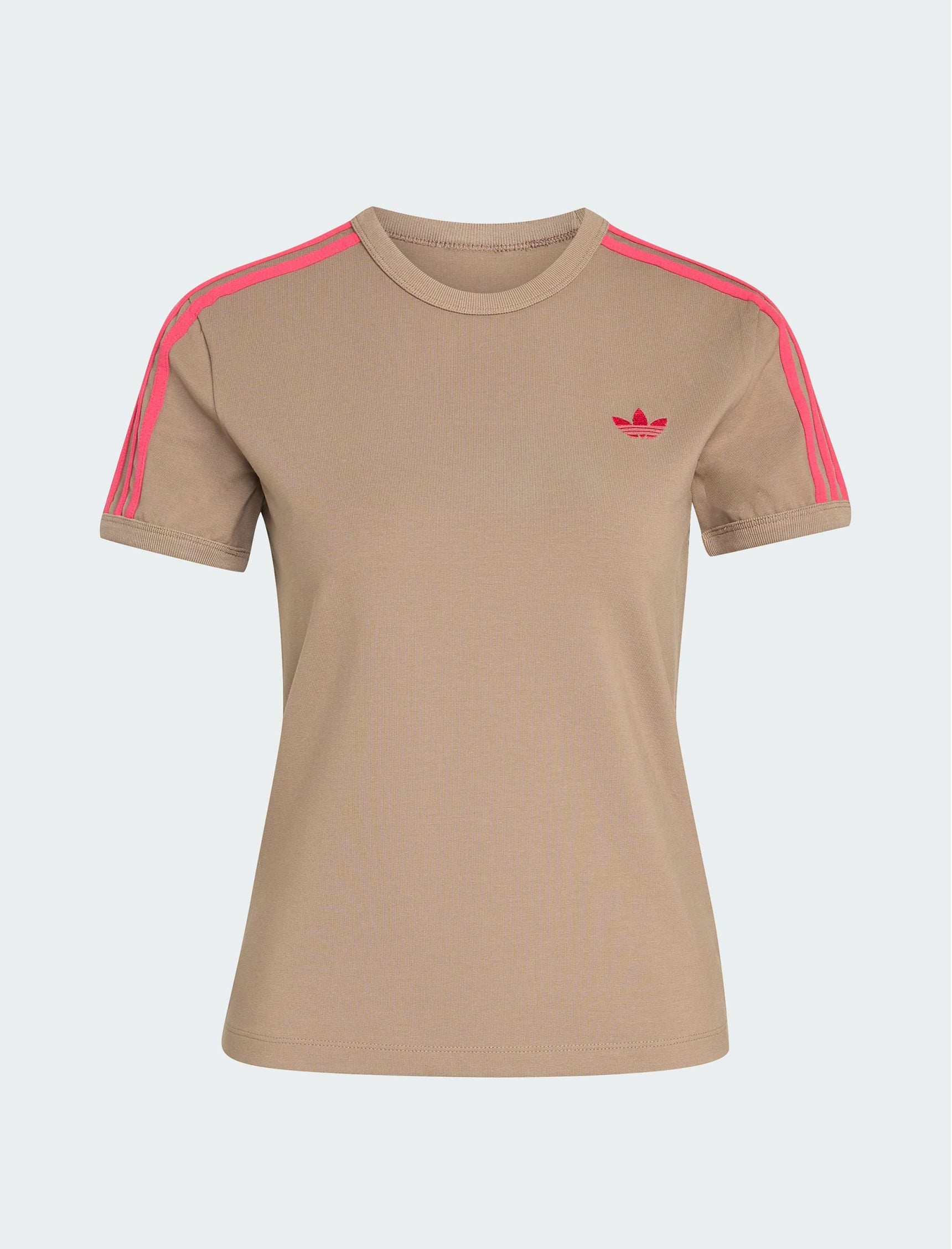 T-Shirt Adidas 3 Stripes KU8192 Khaki Six / Power Pink