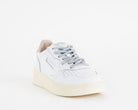 AUTRY Medalist Low AULW SW02 sneakers donna pelle bianca lurex argento