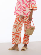 Culottes stampa foglie Lola Casademunt LS2614040 Crudo-Naranja 