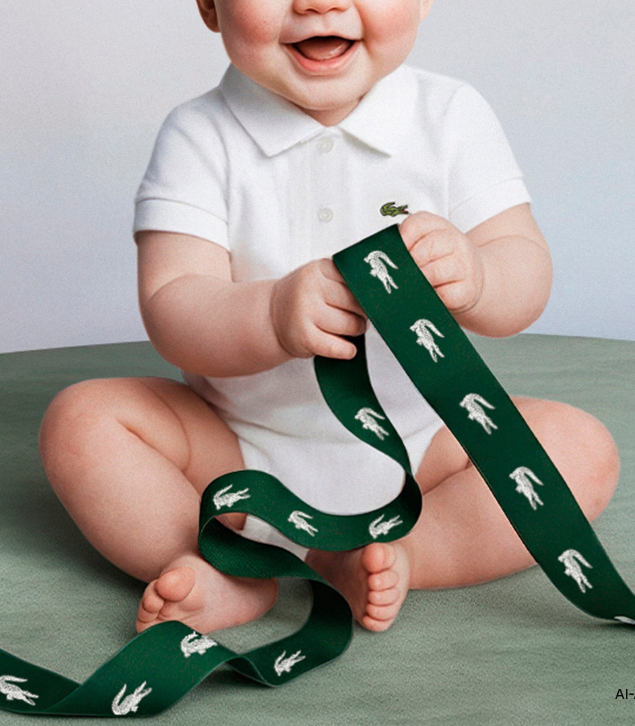 Body Lacoste 5W1100 bianco neonato - piqué cotone biologico, colletto polo, coccodrillo ricamato, taglie 3M-9M
