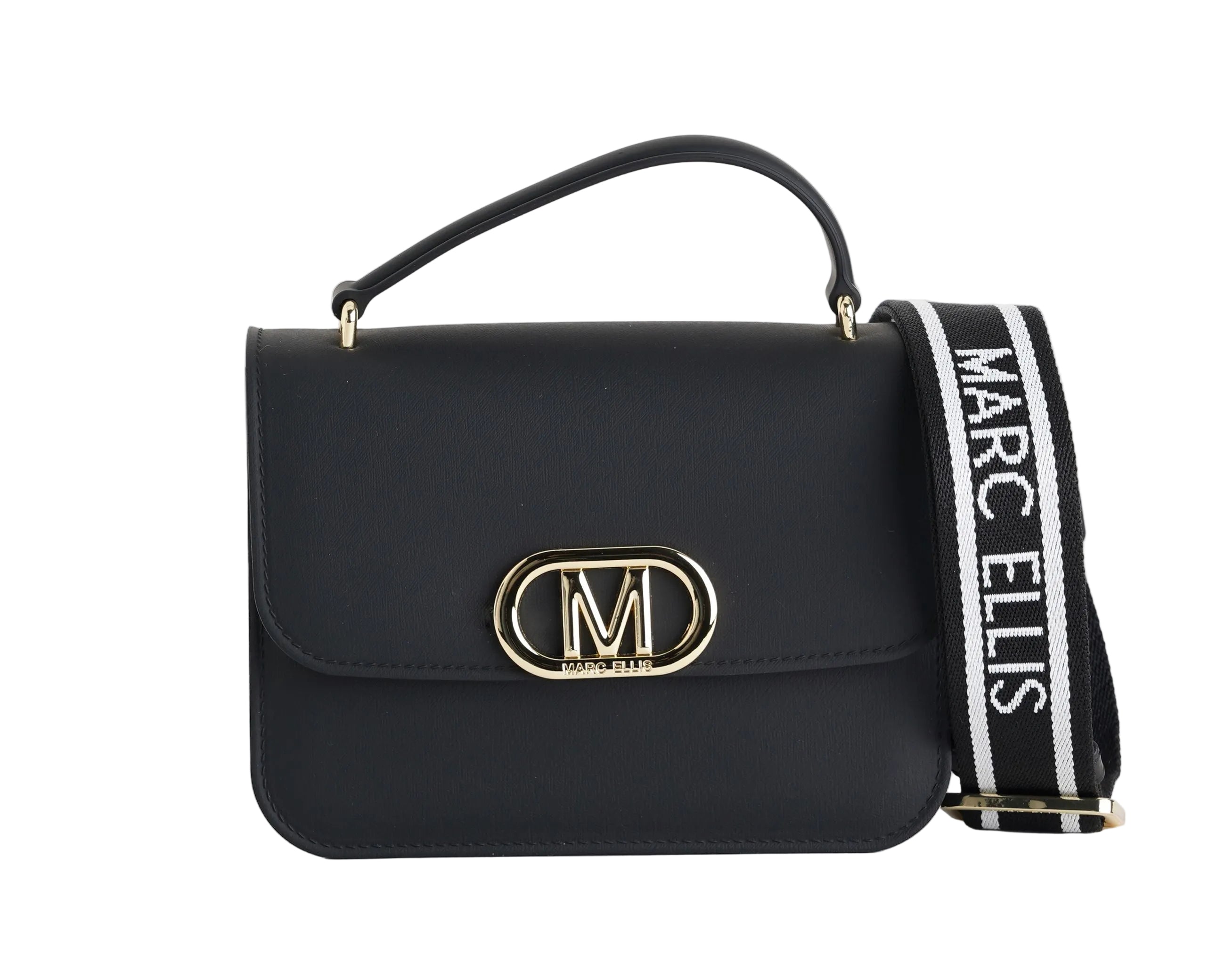 Borsa a tracolla Marc Ellis Flat Ear 26 Donna Black Light Gold - Vista frontale