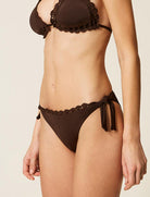 `Tanga da bagno con crochet Twinset 261LMME88 Coffee Chocolate (11946) Donna`
