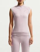 Top Aderente Nike IO4441-019 Donna Platinum Violet Zip 1/4 | Manfrellotti